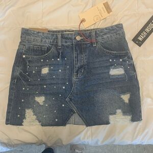 NWT ANGEL KISS RAW DISTRESSED MINI SKIRT